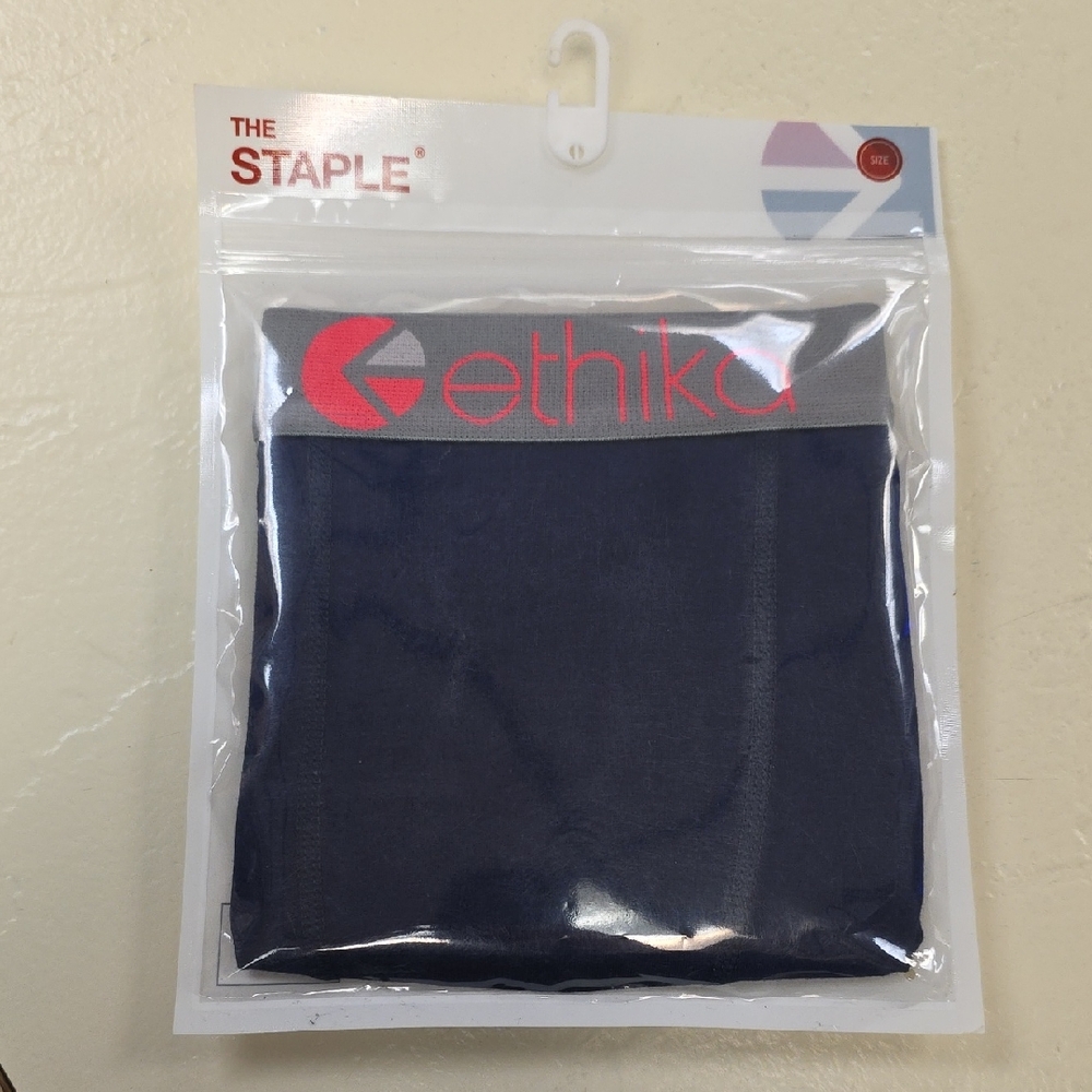 Ethika Blue Boxer Briefs with Red Logo